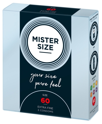 Презервативи Mister Size 60 mm (мм) 3 штуки Містер Сайз - 1
