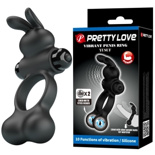 Вібронасадка на пеніс чорна Lybaile Vibrant Penis Ring Yusuf