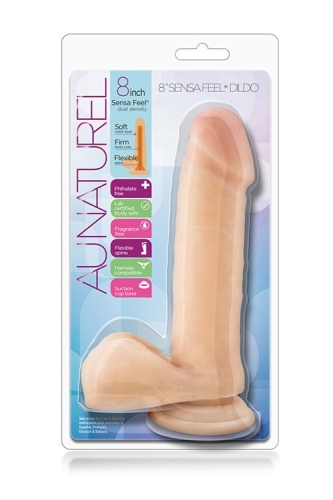 Фалоімітатор реалістичний з мошонкою на присосці бежевий Blush Au Naturel Sensa Feel - 5