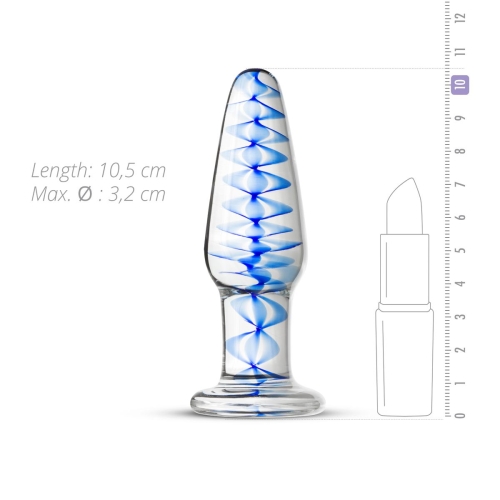 Анальна пробка скляна з внутрішньою спіраллю Gildo Glass buttplug No. 23 - 3
