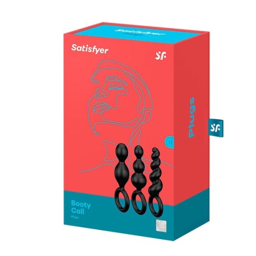 Набір анальних силіконових пробок різної конфігурації Satisfyer Plugs black (set of 3) - 3
