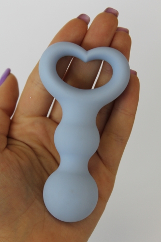 Стимулятор анально-вагінальний силіконовий SWEET TOYS блакитний L 6,5 см d 3 см - 2