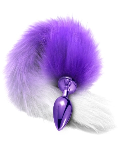 Анальна пробка із хвостом фіолетового кольору NS Novelties Global Novelties Nixie Metal Butt Plug With Ombre Tail Purple Metallic - 1