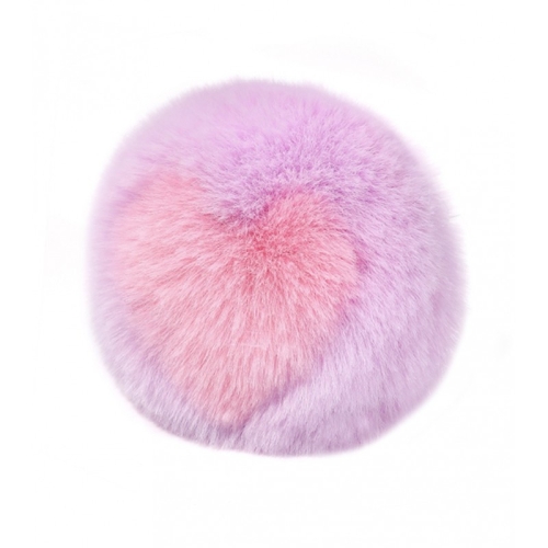 Анальний металевий затор із пухнастим рожевим хвостом Cute Heart Fluffy Plug with Tail Purple&amp;amp;Pink - 2