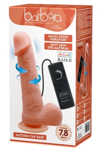 Вібратор реалістичний на присоску з обертанням BARBARA 7,8 Ken MULTI-SPEED VIBRATOR - 10