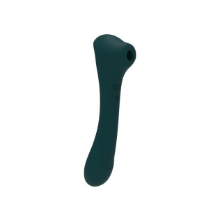 Вакуумный клиторальный стимулятор и вибратор 2 в 1черный Alive New Midnight Quiver Teal