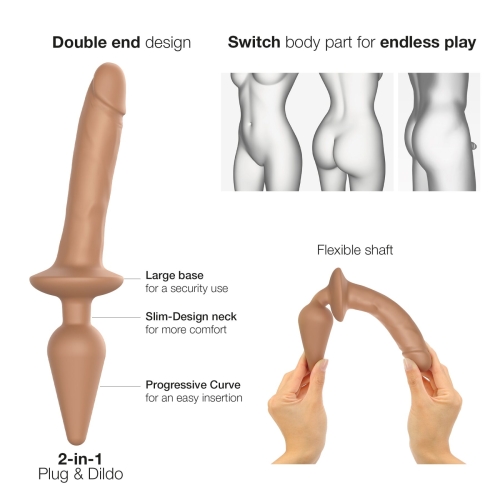 Анальная пробка с фаллоимитатором телесного цвета размер S Strap On Me PLUG IN DILDO - 2