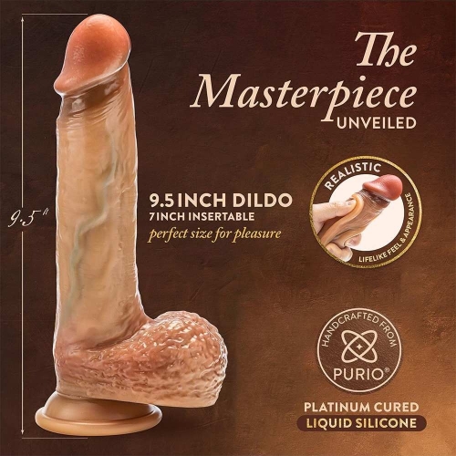 Фалоімітатор на присосці реалістичний з мошонкою бежевий Blush Renaissance Raphael - 4