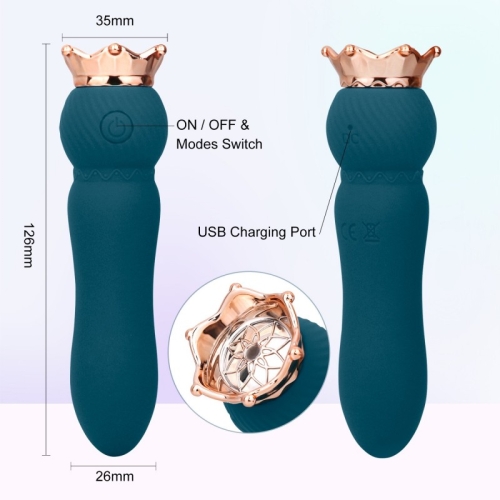 Мини вибратор корона для стимуляции клитора зеленого цвета Cnt Mini Crown - 2