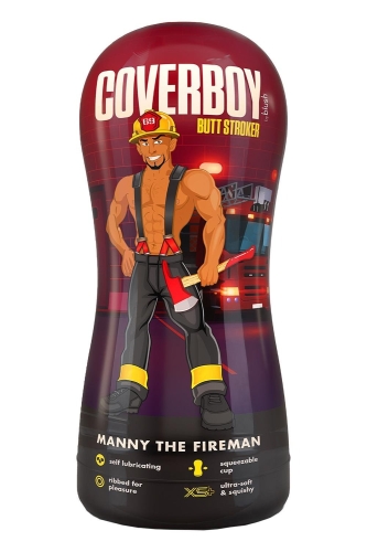 Мастурбатор анус в колбі ребристий коричневий, що самозмащується Blush Coverboy - 4