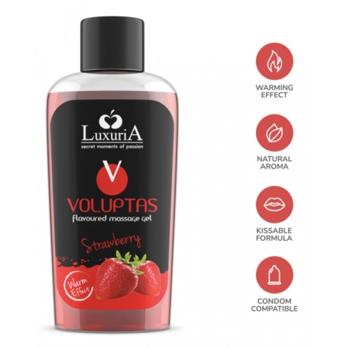 Масажний гель зі смаком полуниці Intimateline Luxuria Voluptas 100мл - 3