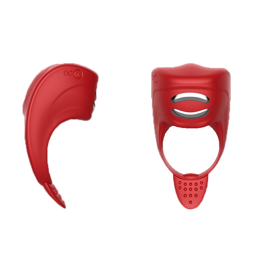 Эрекционное виброкольцо красного цвета Foxshow Vibrator ring - 2