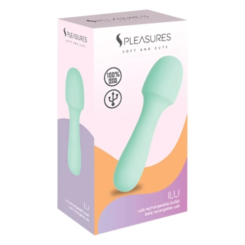 Вибропуля клиторальная из медицинского силикона зеленого цвета S Pleasures ILU - 2