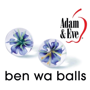 Вагинальные шарики стеклянные фиолетового цвета Adam &amp;amp; Eve