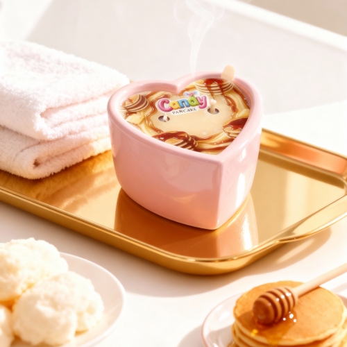 Массажная свеча в форме сердца с ароматом панкейка Candy Pancake 70 мл - 7