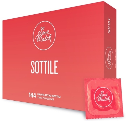 Ультратонкі презервативи прозорого кольору Love Match Sottile 144 штуки - 1