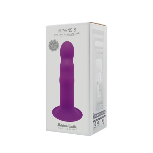 Дилдо с присоской - насадка для страпона фиолетовый Adrien Lastic Hitsens 3 диаметр 4,1 см, длина 18,2 см - 6