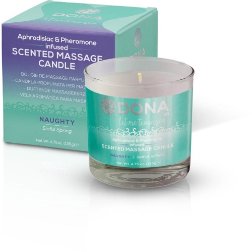 Свеча массажное масло с запахом Шалости DONA Scented 135 гр - 2