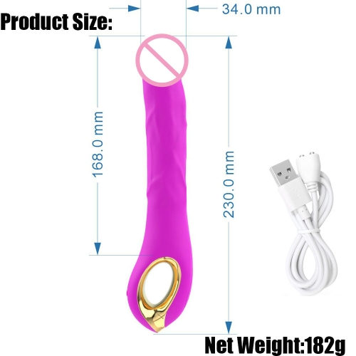 Вібратор реалістичний вагінальний та для точки G фіолетовий Cottelli Collection Flexible stem - 3