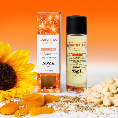 Масажне масло бадьорить з сердоліком EXSENS Carnelian Apricot 100мл - 5