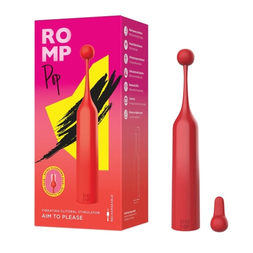 Клиторальный стимулятор и для точки G розового цвета Romp Pop - 9