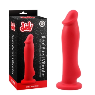 Вибратор реалистичный на присоске красного цвета Chisa Real Burst Vibrator