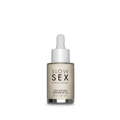 Масло-шиммер для волос и тела Bijoux Indiscrets SLOW SEX Hair and skin shimmer dry oil 30 мл - 2