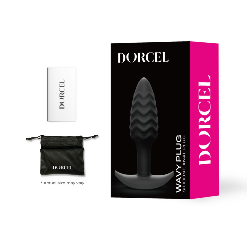 Анальная пробка рельефная силиконовая черного цвета Dorcel - 3