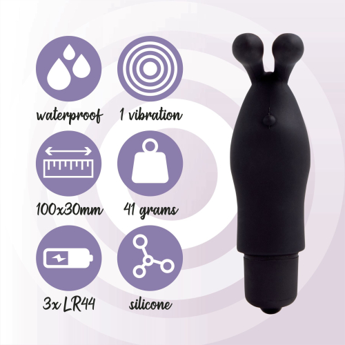 Вібратор на палець для стимуляції клітора чорний FeelzToys Magic Finger Vibrator - 5
