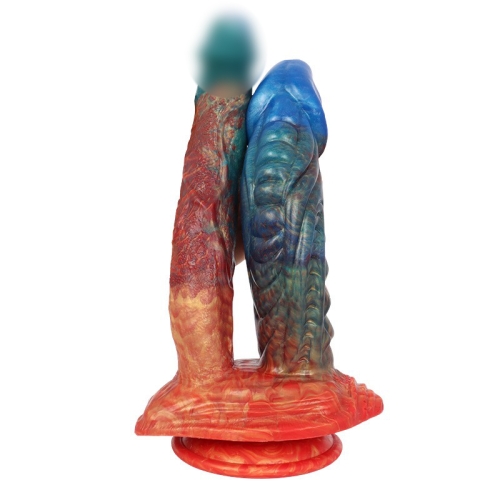 Фаллоимитатор двойной для фистинга Tenacious Double Dildo Ambilight цветной - 1