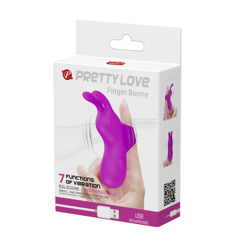 Клиторальный стимулятор на палец фиолетового цвета Pretty Love Finger Bunny - 9