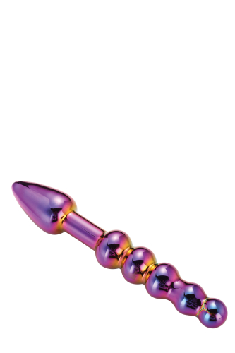 Двостороння анальна пробка та анальні кульки скляні рожевого кольору Dream Toys Ridged - 4