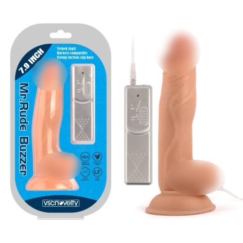 Реалистичный вибратор на присоске Mr. Rude Buzzer Flesh 7.9 телесный - 1
