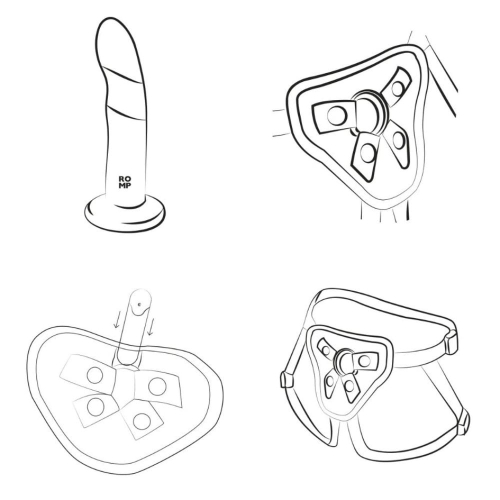 Безременная насадка для страпона на присоске оранжевого цвета ROMP Dizi - 10