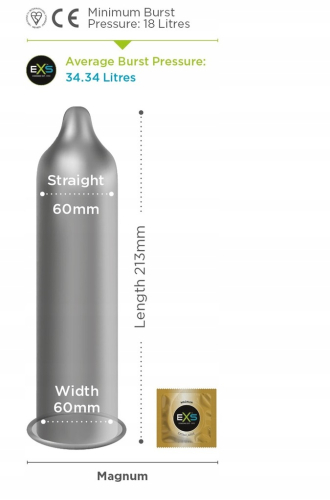 Презервативы большого размера прозрачного цвета EXS Magnum extra large №1 100 штук - 3