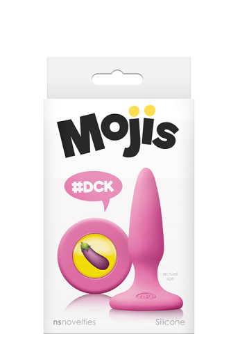 Анальний силіконовий затор рожевого кольору із заглушкою смайликом NS Novelties Mojis dck - 2