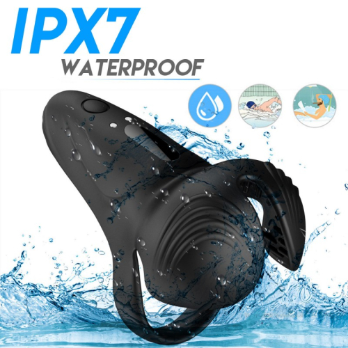 Вибронасадка на член и мошонку черного цвета Cnt Jungle vibrating Ring With Ball Holder - 3