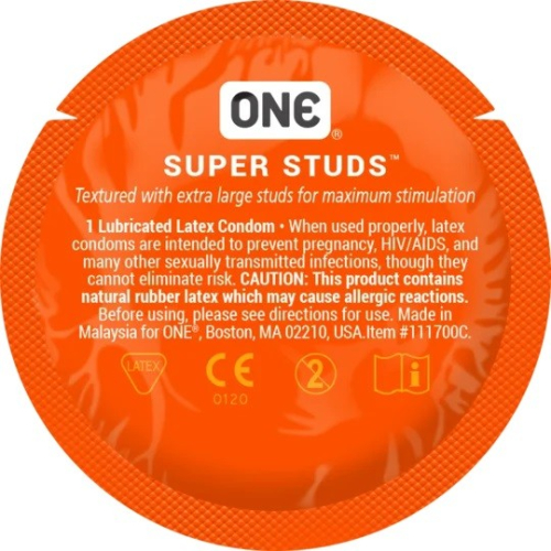 Презервативы с точечной структурой ONE Super Studs 1 шт - 3