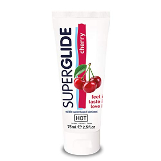 Съедобный лубрикант на водной основе со вкусом вишни Superglide  HOT