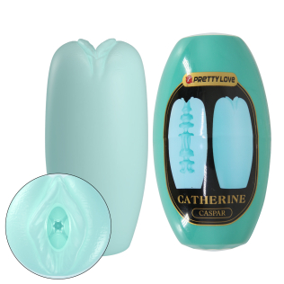 Мастурбатор-яйцо Вагина эластичное гелевое бирюзовое LYBAILE PRETTY LOVE Catherine Caspar