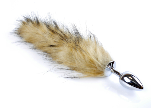 Анальная пробка серебристого цвета с хвостом коричневого цвета Boss Series Boss of toys Fox Tail Brown размер XL - 3