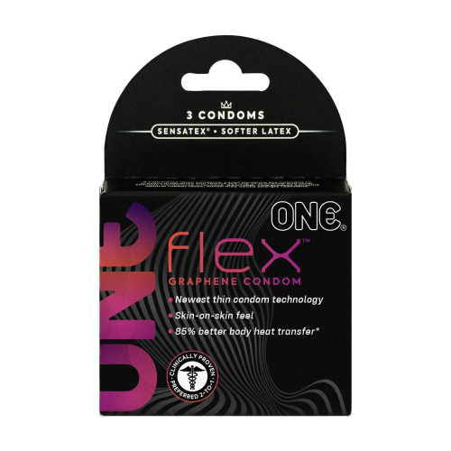 Презервативы ультратонкие из латекса в сочетании с графеном ONE Flex Graphene Condom 3 штуки - 1