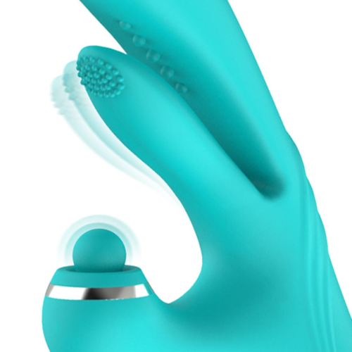Вібратор кролик для точки G та клітора зелений Good Vibes Only Lisa Thrusting Rabbit Vibrator with G-Spot - 5
