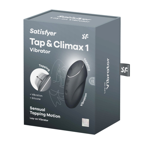 Клиторальный стимулятор серого цвета Satisfyer Tap &amp;amp; Climax 1 - 8