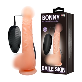 Вібратор реалістичний на присоску бежевий Baile Skin BONNY