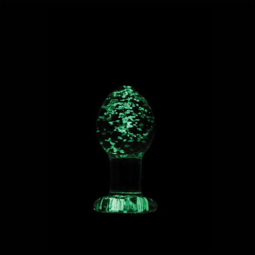 Анальна скляна пробка прозорого кольору що світиться NS Novelties Firefly glass plug small - 1