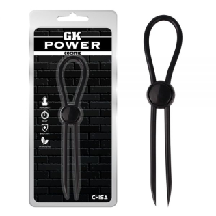 Эрекционное лассо регулируемое черного цвета Chisa GK Power Cocktie