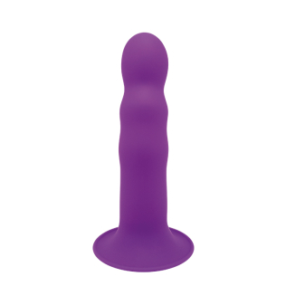 Фаллоимитатор с нагреванием на присоске фиолетовый SOLID LOVE RIBBED