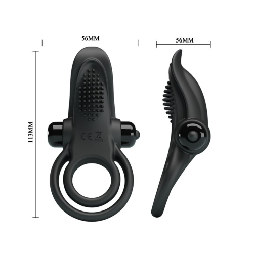 Кільце ерекційне з вібро-стимулятором клітора Pretty Love Vibrant penis ring BI-210203 - 7