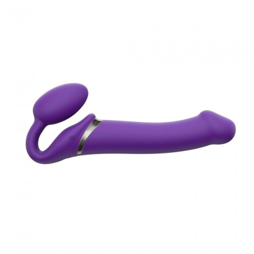 Женский вибро-страпон с вагинальной пробкой Strap-On-Me Vibrating Violet L - 6